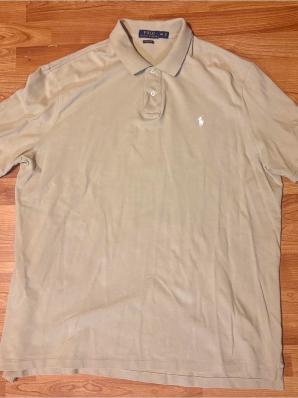 Polo by Ralph Lauren Men's Light Beige Polo with White Logo